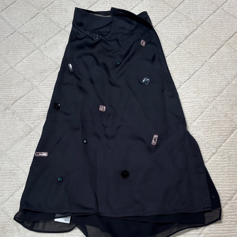 3.1 Phillip Lim Black Asymmetrical Top with Embellishments